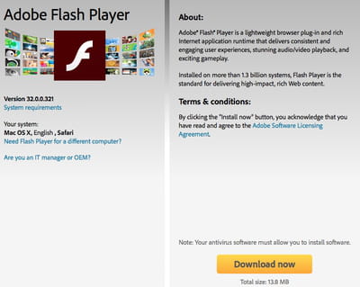 adobe flash player for mac os x lion 10.7.5